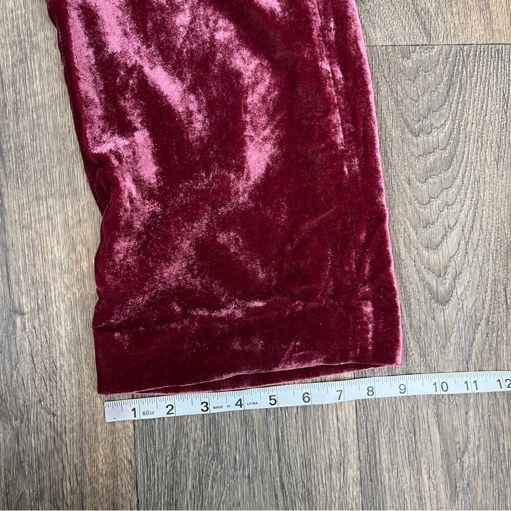 J.Crew Women’s Size 0 Crushed Velvet High Rise Cropped Wide Leg Trousers Pants - Picture 11 of 15